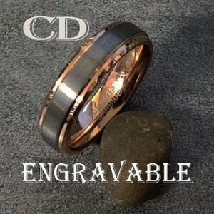 Personalized Men's Real Rose Gold Tungsten Promise Ring Pinky Promise Ring